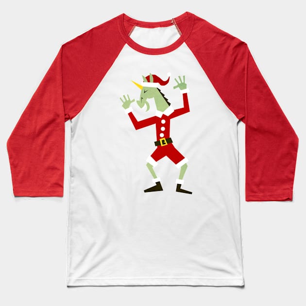 Santa Unicorn In the House Baseball T-Shirt by Thatssounicorny